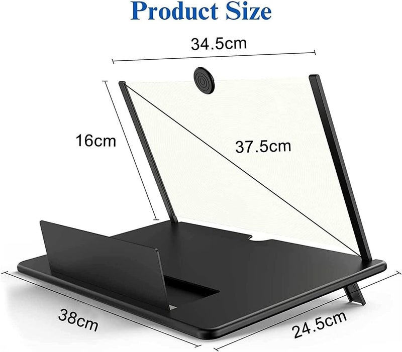 Kerfulty 18" Screen Magnifier for Cell Phone – 3D HD Magnifing Screen Enlarger Projector for Movies Videos and Gaming – Foldable Phone Stand Holder with Screen Amplifier–Supports All Smartphones (Black-18inch) - Image 5
